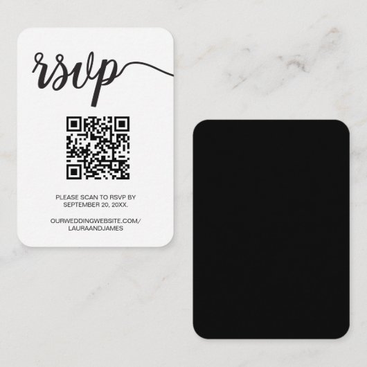 Modern Simple Script UAWG QR Code Wedding Website Begleitkarte (Vorne/Hinten)