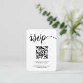 Modern Simple Script UAWG QR Code Wedding Website Begleitkarte (Stehend Vorderseite)