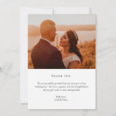 Modern Simple Script Wedding Photo Dankeskarte (Rückseite)
