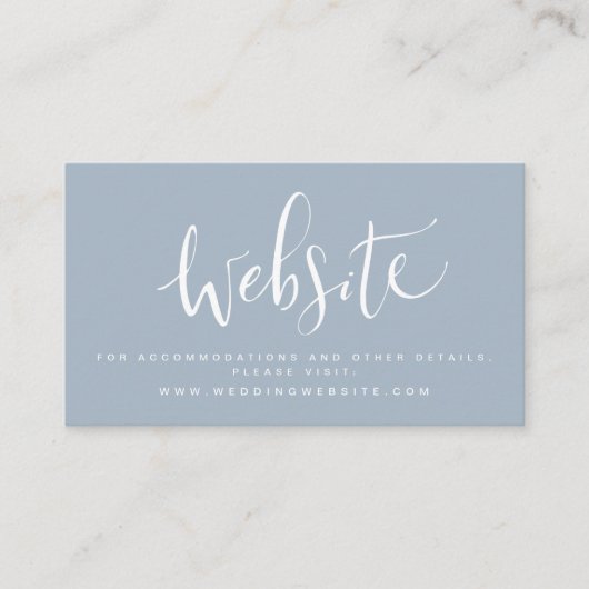 Modern Simple Script Wedding Website Einfügen Kart Platzkarte (Vorderseite)