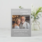 Modern Simple Silver 25. Hochzeitstag Einladung (Stehend Vorderseite)