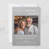 Modern Simple Silver 25. Hochzeitstag
