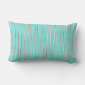 Modern Simple Silver Mint Green ZigZag Geo Kissen Für Draußen (Rückseite)