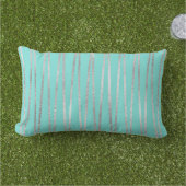 Modern Simple Silver Mint Green ZigZag Geo Kissen Für Draußen (Gras)