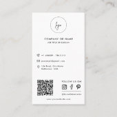 Modern Simple Social Media Icons QR Code Logo Visitenkarte (Vorderseite)