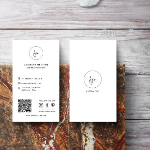 Modern Simple Social Media Icons QR Code Logo Visitenkarte