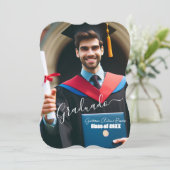 Modern Simple Spanish Foto Script Grad Einladung (Stehend Vorderseite)