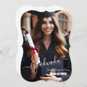 Modern Simple Spanish Foto Script Grad Einladung (Vorne/Hinten)