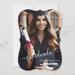 Modern Simple Spanish Foto Script Grad Einladung