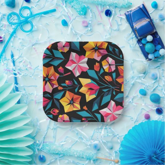modern Simple Star geometric colorful pattern Pappteller (Party)