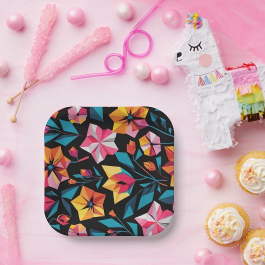 modern Simple Star geometric colorful pattern Pappteller (Party)