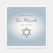 Modern Simple Star of David Blue Bar Mitzvah Serviette (Vorderseite)
