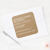 Modern Simple Style Brown Kraft Paper Candle Label Quadratischer Aufkleber (Umschlag)
