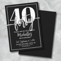 Modern Simple Stylish Script 40. Geburtstag Party