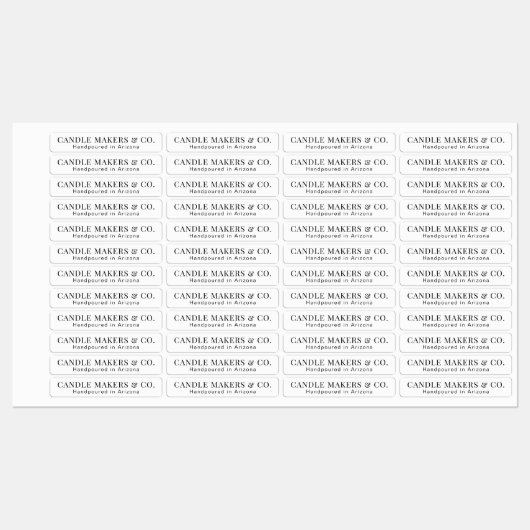 Modern Simple Tamper Proof Thin Candle Jar Label Etiketten (Blatt)