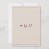 Modern simple tan minimalist wedding einladung (Rückseite)
