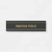 Modern Simple Template Elegant Black & Gold Name Türschild (Vorderseite )