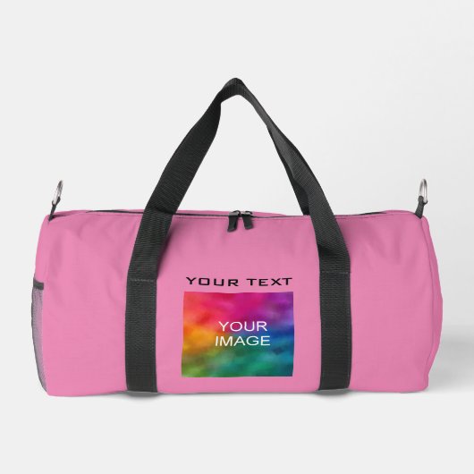 Modern Simple Template Image Foto Pink Klein Duffle Bag (Rückseite)