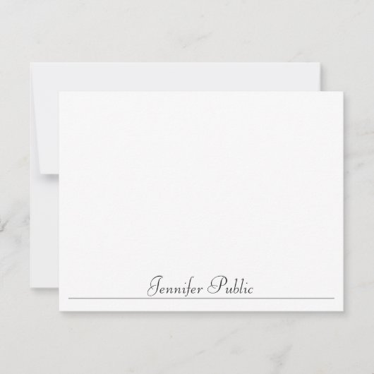 Modern Simple Template Script Name Typografie Mitteilungskarte (Vorderseite)