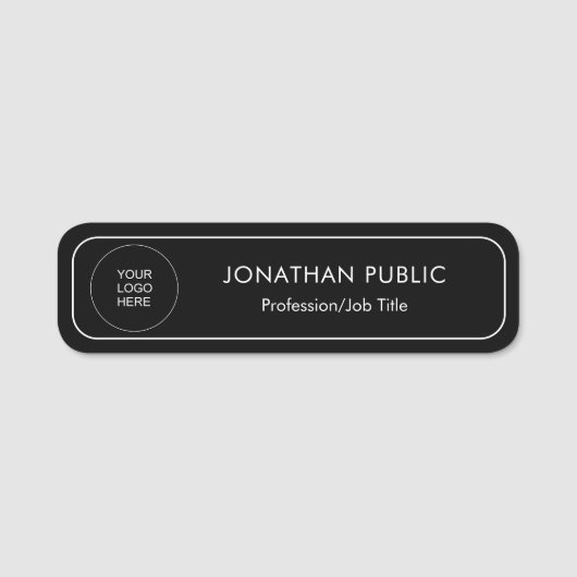 Modern Simple Template Upload Your Logo or Photo Namensschild (Vorderseite)