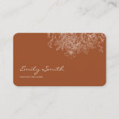 Modern Simple Terracotta Flower Line Art QRCode Visitenkarte (Vorderseite)