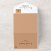 Modern Simple Terracotta Monogram Hochzeit All In One Einladung (Außenbereich)