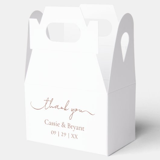 Modern Simple Terracotta Script Vielen Dank Geschenkschachtel (Geöffnet)