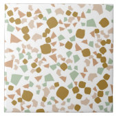 Modern Simple Terrazzo White Gold Fliese (Vorderseite)