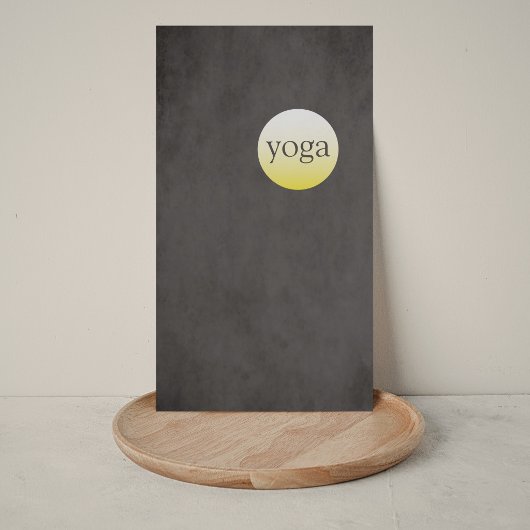 Modern Simple Texture Black Yellow Yoga Instructor Visitenkarte