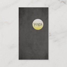 Modern Simple Texture Black Yellow Yoga Instructor Visitenkarte