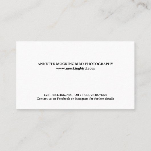 Modern Simple Three Fotos Portrait Fotografie  Visitenkarte (Rückseite)