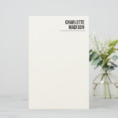Modern Simple Trendy Minimalist Plain Briefpapier (Stehend Vorderseite)