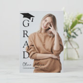 Modern Simple Two Photo Graduation Party  Einladung (Stehend Vorderseite)