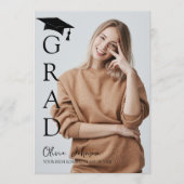 Modern Simple Two Photo Graduation Party  Einladung (Vorderseite)