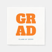 Modern Simple Typografy Abschluss Orange Serviette (Vorderseite)