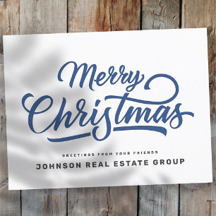 Modern Simple Typografy Add-Logo Feiertagspostkarte