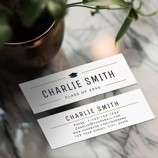 Modern Simple Typografy Graduate Name Card Telefonnummerkarte