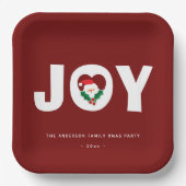 Modern Simple Typografy Holly Joys Christmas Party Pappteller (Vorderseite)