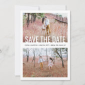 Modern Simple Typografy Overlay 3 Foto Wedding Save The Date (Vorderseite)