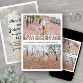 Modern Simple Typografy Overlay 3 Foto Wedding Save The Date