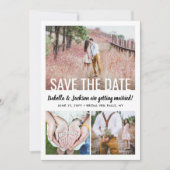 Modern Simple Typografy Overlay 4 Foto Wedding Save The Date (Vorderseite)