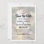 Modern Simple Typografy Overlay 4 Foto Wedding Save The Date (Rückseite)
