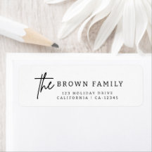 Modern Simple Typografy Return Address Label