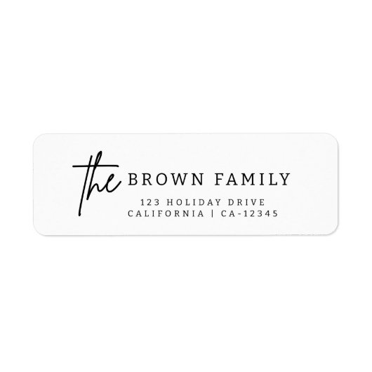 Modern Simple Typografy Return Address Label (Vorne)