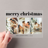 Modern Simple Typography Christmas Holiday Card Acryleinladungen (Insitu (Handheld))