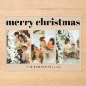 Modern Simple Typography Christmas Holiday Card Acryleinladungen (Vorderseite)