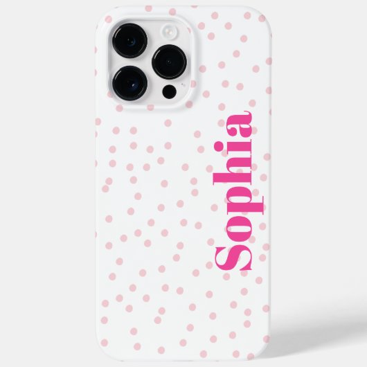 Modern Simple Typography Pink Polka Dot Case-Mate iPhone Hülle (Rückseite)