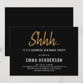 Modern Simple Überraschung Geburtstag Einladung (Vorne/Hinten)