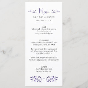 Modern Simple Ultra Violet Menu Cards Menükarte