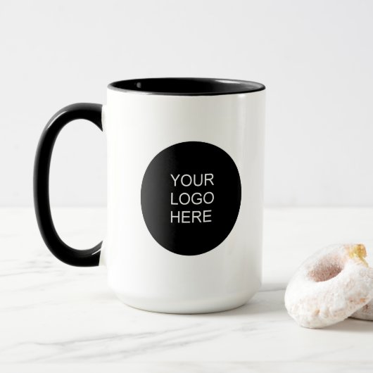 Modern Simple Upload Your Business Logo Combo Tasse (Mit Donut)